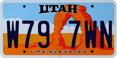 UT license plate W797WN