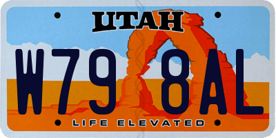 UT license plate W798AL