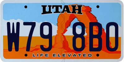 UT license plate W798BO
