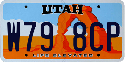 UT license plate W798CP