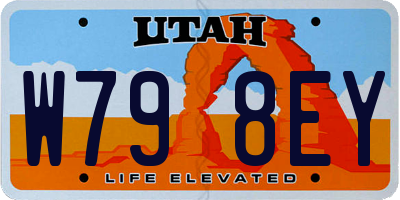 UT license plate W798EY
