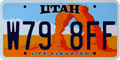 UT license plate W798FF