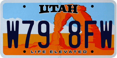 UT license plate W798FW