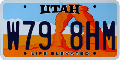 UT license plate W798HM