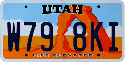 UT license plate W798KI