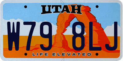 UT license plate W798LJ