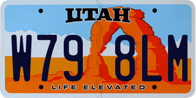 UT license plate W798LM