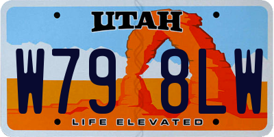UT license plate W798LW