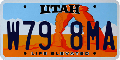 UT license plate W798MA