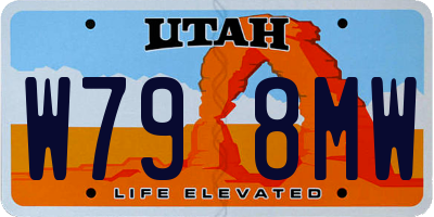 UT license plate W798MW