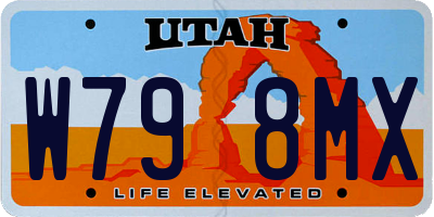 UT license plate W798MX