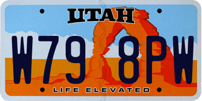 UT license plate W798PW