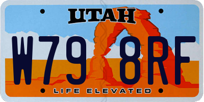 UT license plate W798RF