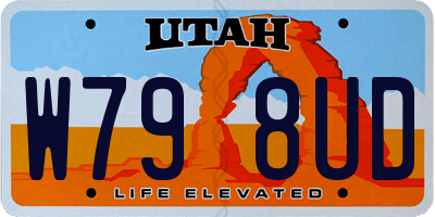 UT license plate W798UD