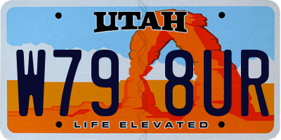 UT license plate W798UR