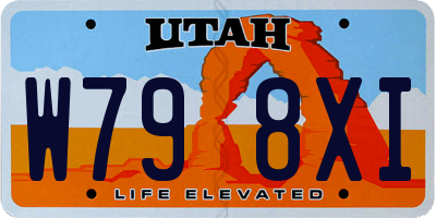UT license plate W798XI