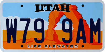 UT license plate W799AM