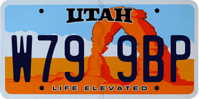 UT license plate W799BP