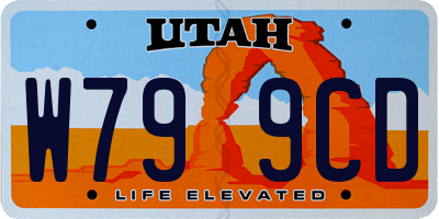 UT license plate W799CD