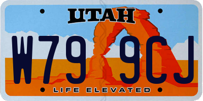 UT license plate W799CJ