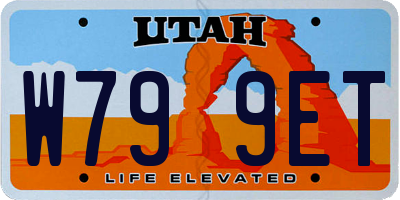 UT license plate W799ET