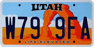UT license plate W799FA