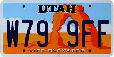 UT license plate W799FF