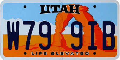 UT license plate W799IB