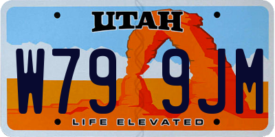 UT license plate W799JM