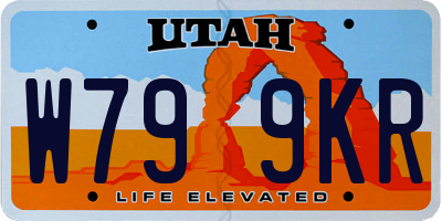 UT license plate W799KR