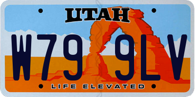 UT license plate W799LV