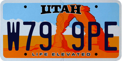 UT license plate W799PE