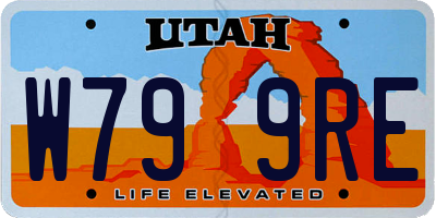 UT license plate W799RE