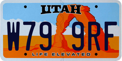 UT license plate W799RF