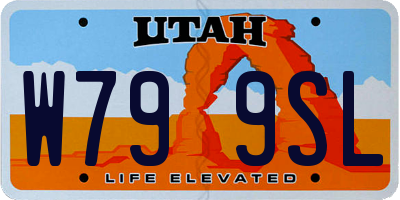 UT license plate W799SL