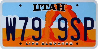 UT license plate W799SP