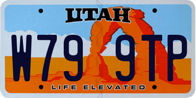 UT license plate W799TP