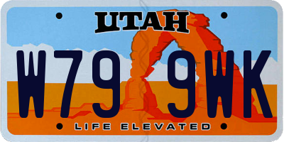UT license plate W799WK