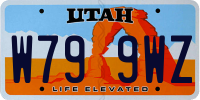 UT license plate W799WZ