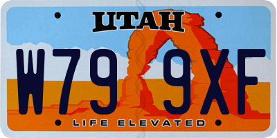 UT license plate W799XF