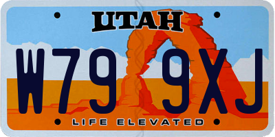 UT license plate W799XJ