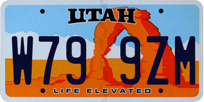 UT license plate W799ZM