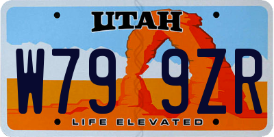UT license plate W799ZR