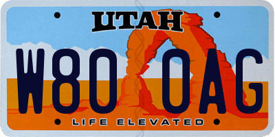 UT license plate W800AG