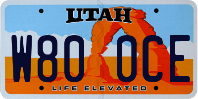 UT license plate W800CE