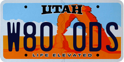 UT license plate W800DS