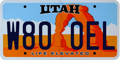 UT license plate W800EL