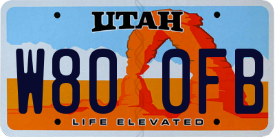 UT license plate W800FB