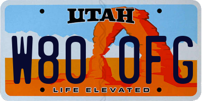 UT license plate W800FG