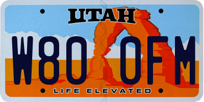 UT license plate W800FM